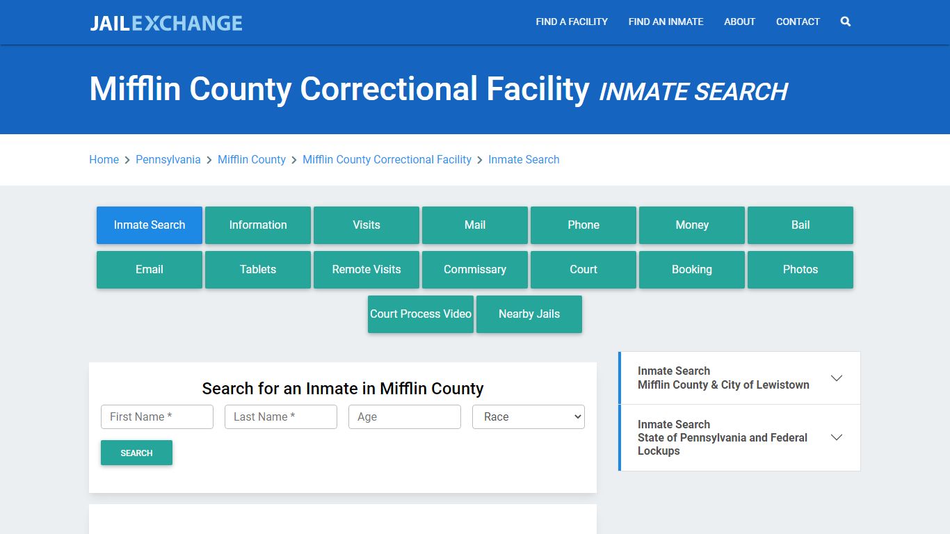 Mifflin County Correctional Facility Inmate Search - Jail Exchange