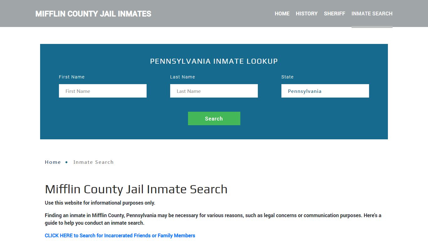 Mifflin County, PA Detainee Lookup