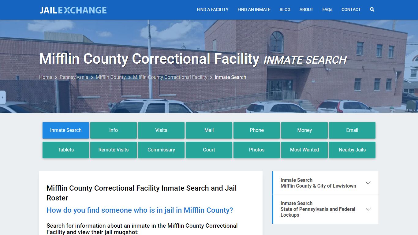 Mifflin County Correctional Facility Inmate Search - Jail Exchange