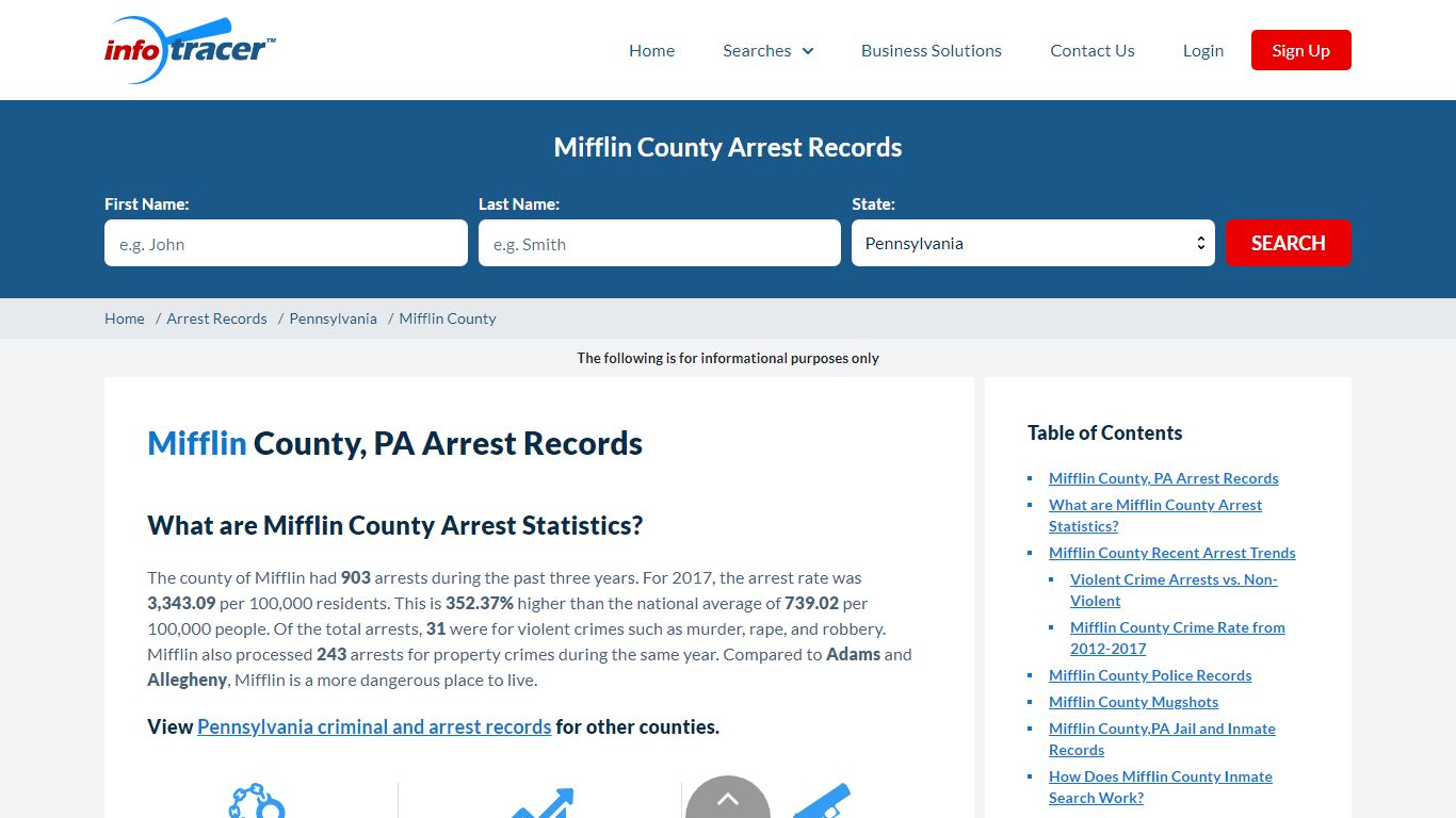 Mifflin County, PA Arrests, Mugshots & Jail Records - InfoTracer